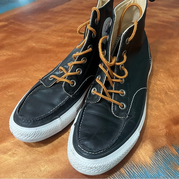 Converse Classic Hi Boots Moc Toe Black Leather High tops size 7 leather - Picture 4 of 14